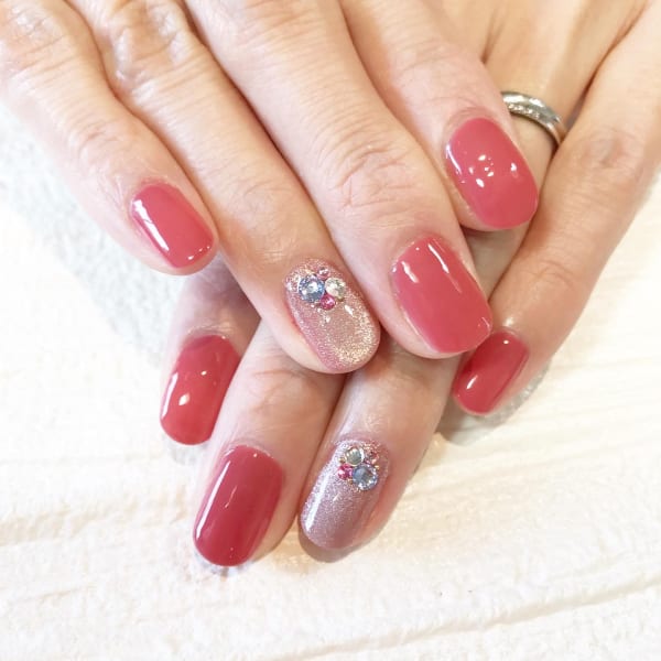 マグネットジェル×ワンカラー×ストーン