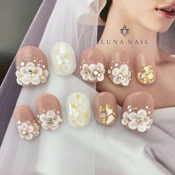3Dフラワー×オーダーチップ|LUNA NAIL