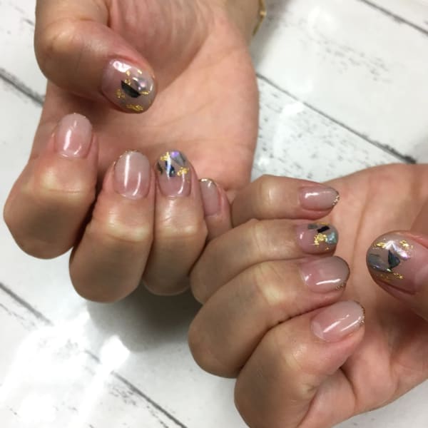 秋ネイルグラデーション