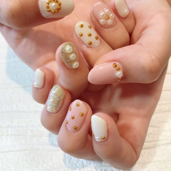 パール×ラメ×ワンカラー×パステル