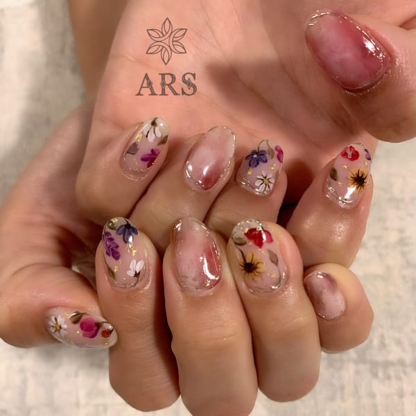 手描きフラワー