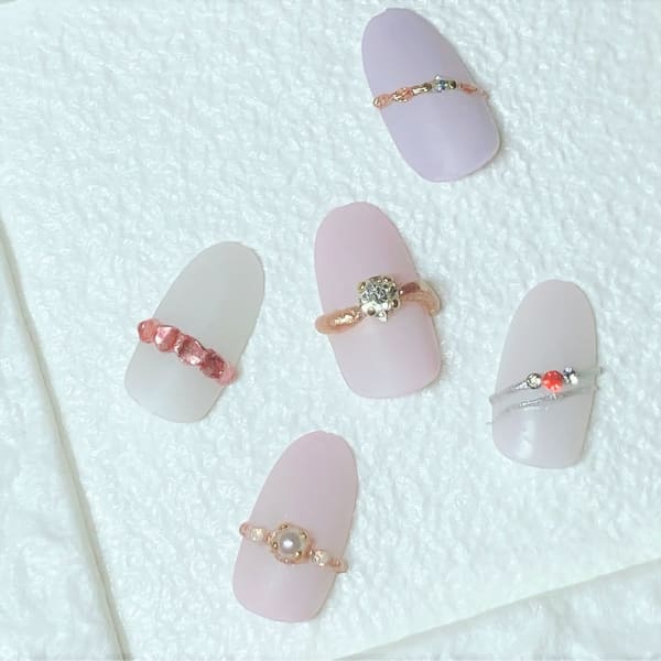 ◆マット仕上げ◆指輪ネイル☆