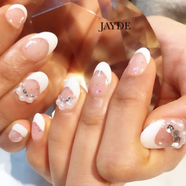 フレンチ×ラメ×パール×ストーン|JAYDE