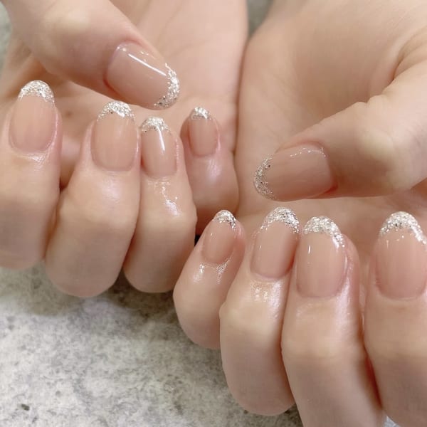 シルバーラメフレンチ