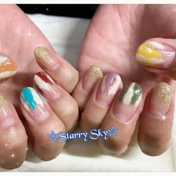 塗りかけネイル|ネイルサロン Starry Sky