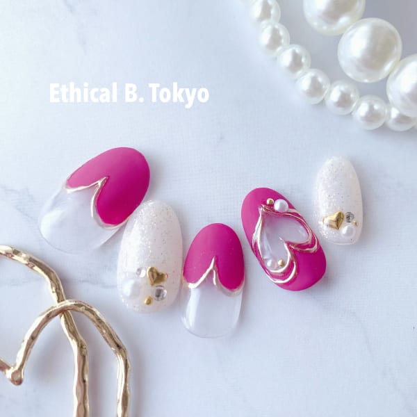 バレンタインネイル