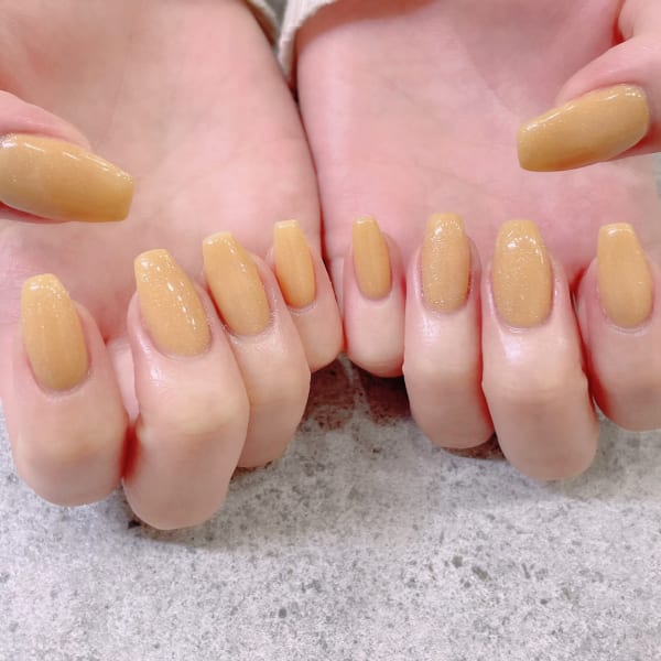 オレンジワンカラーネイル(池袋／ネイル)|prize Iris池袋 池袋東口店 【ネイルサロン】