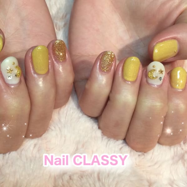 ワンカラー+シンプルアート|Nail CLASSY