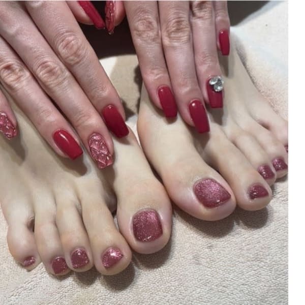 マグネットでお揃いネイル♪