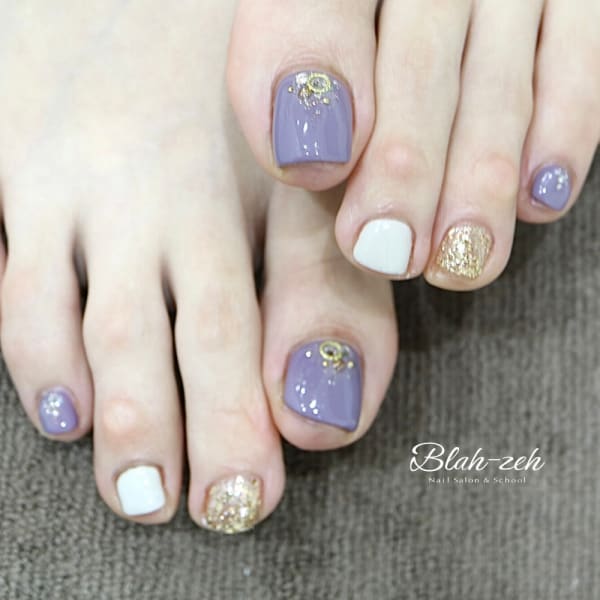 パープル×フットネイル