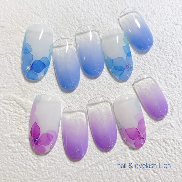 たらし込み紫陽花デザイン