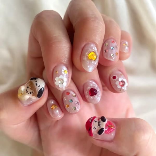 〈ジェル〉ライブ用カラフルネイル☺️💕