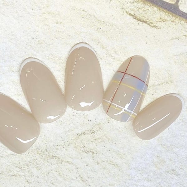 チェック　スキニーフレンチ