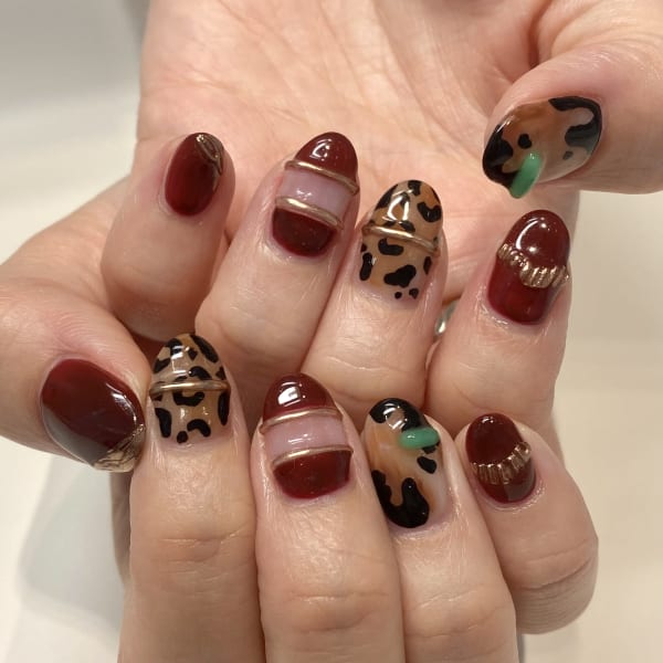 〈ジェル〉べっ甲×レオパード🐆