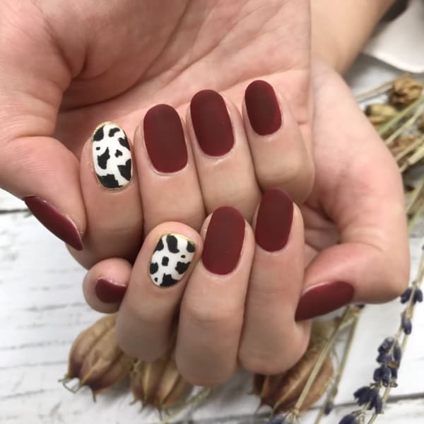 ワンカラー アートネイル アニマル 