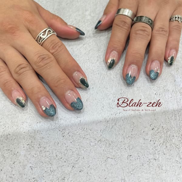 ハート×ラメネイル