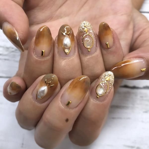 ニュアンスネイル ブラウンネイル