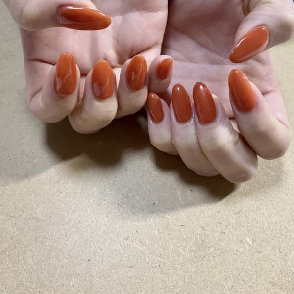 テラコッタワンカラー|Nail Salon Bonheur