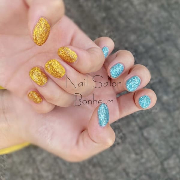 アシンメトリーワンカラー|Nail Salon Bonheur