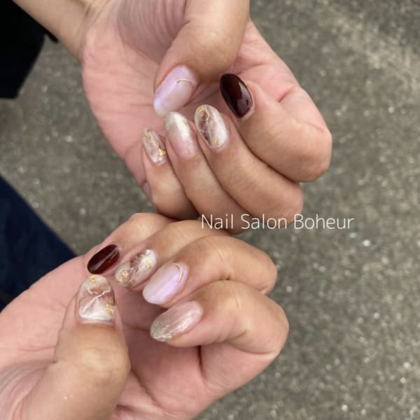 大理石ニュアンスネイル|Nail Salon Bonheur