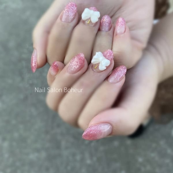 リボンネイル|Nail Salon Bonheur