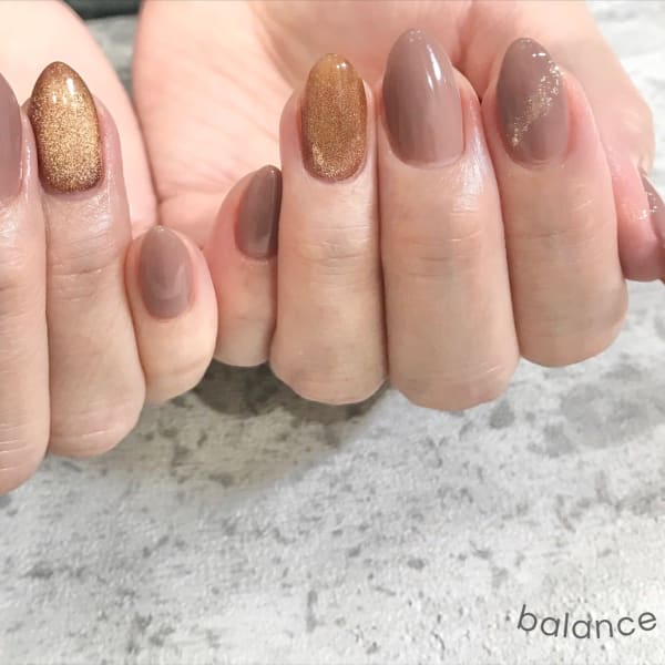 上品ワンカラー✕マグネットネイル