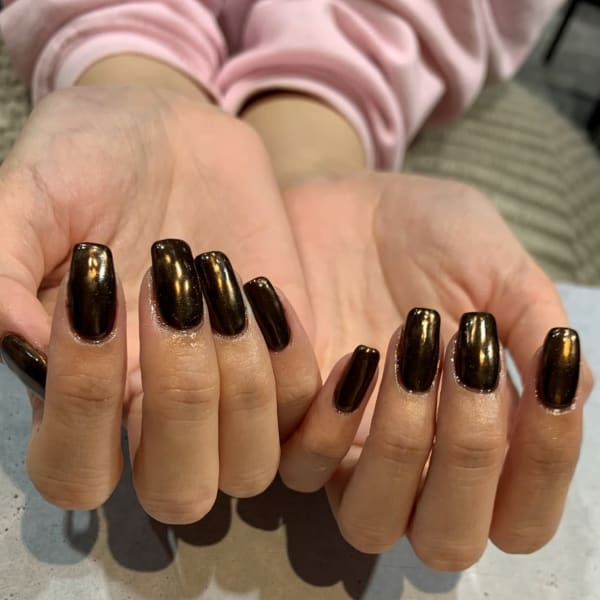 ワンカラー ブラウンネイル 