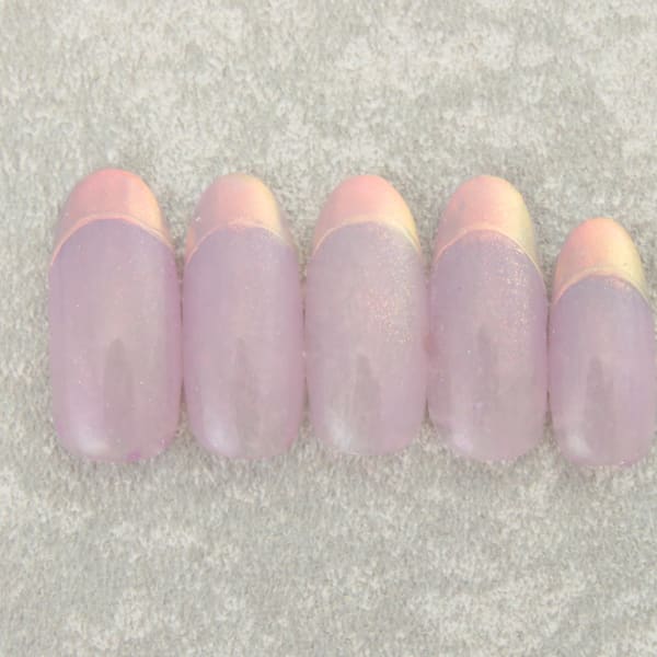 ミラーフレンチネイル/オーロラネイル/ピンクネイル