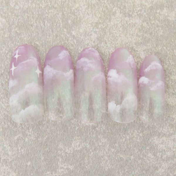 ミラーネイル/ガーリーネイル/パステルネイル/パープルネイル|ネイルサロン Lumiena Ginza