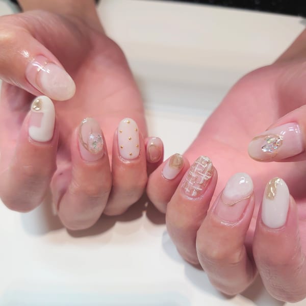 〈ジェル〉ごちゃまぜネイル🌀