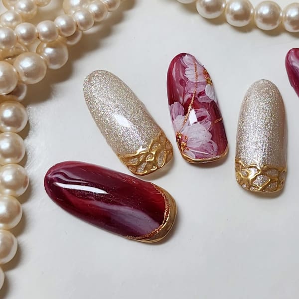 秋のお花ネイル