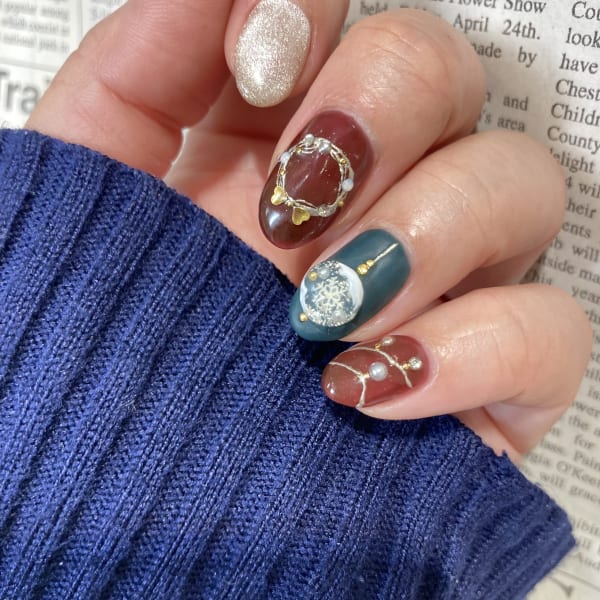 〈ジェル〉オーナメントXmasネイル