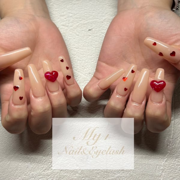バレンタインネイル