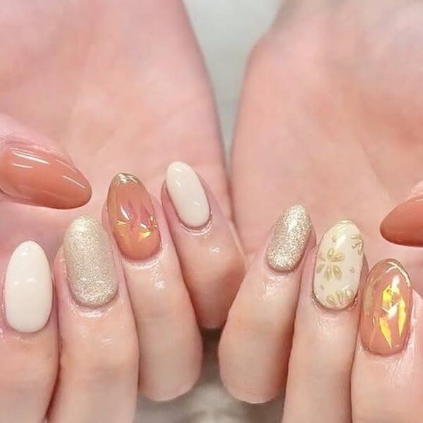 ミラー花×オーロラフィルムネイル|ジェルネイル専門店 NICE NAIL柏駅前店