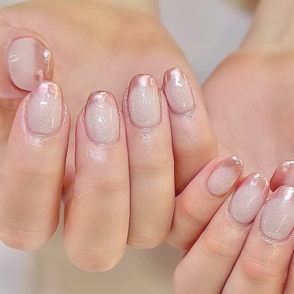 ピンクミラーフレンチネイル