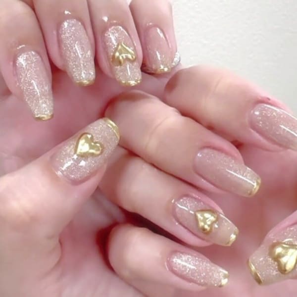 Gミラーハートネイル|ジェルネイル専門店 NICE NAIL川崎駅前店