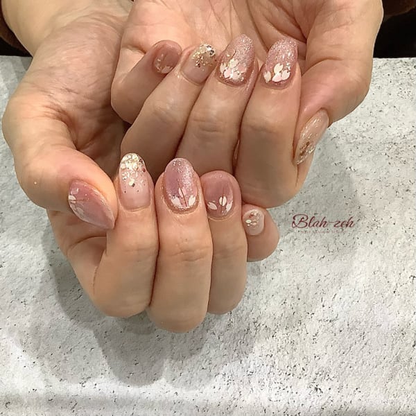 桜×春色マグネットネイル|Blah-zeh 錦糸町店