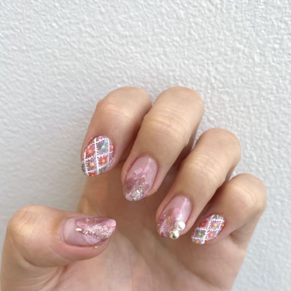 〈ジェル〉クロシェ風デザイン