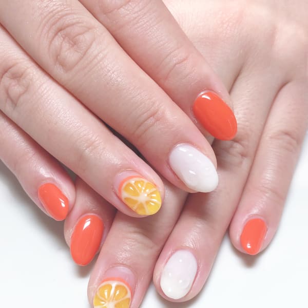 オレンジネイル♪