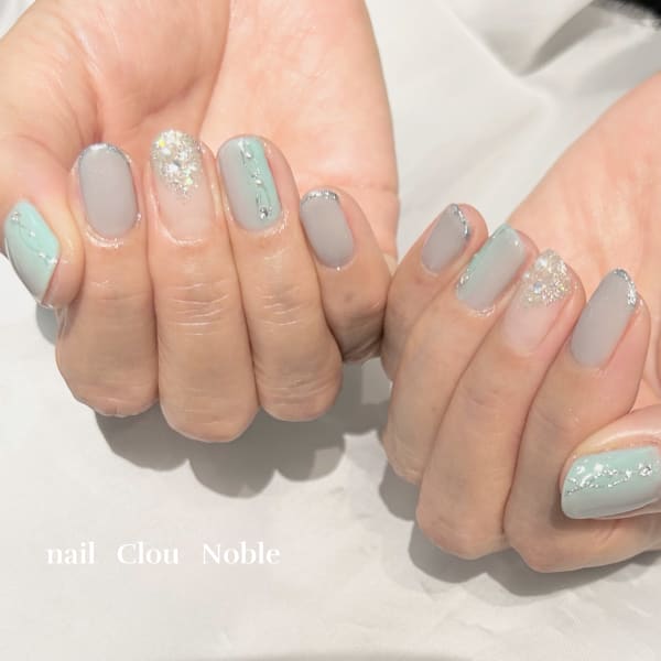 サマーグリーン×グレー