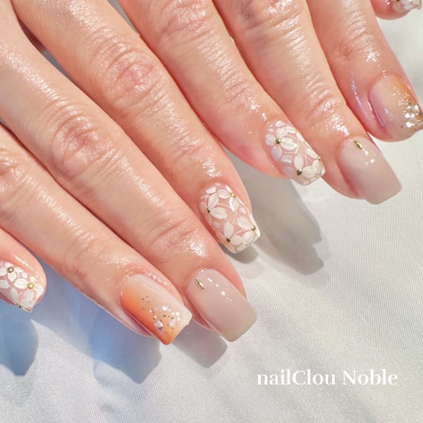 フラワー×縦グラデーション