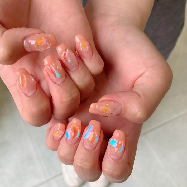  ちゅるんと天然性風ネイル