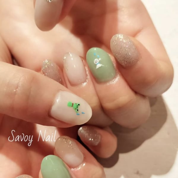 🌧️梅雨ネイル🌧️