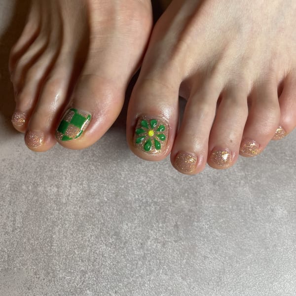 🥗フラワーフットネイル🥗