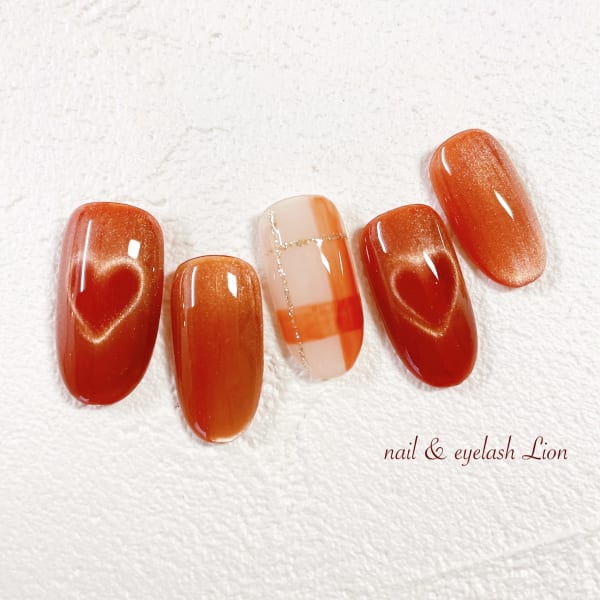 テラコッタオレンジハートマグネット