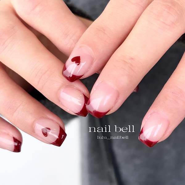 ハートフレンチネイル♫