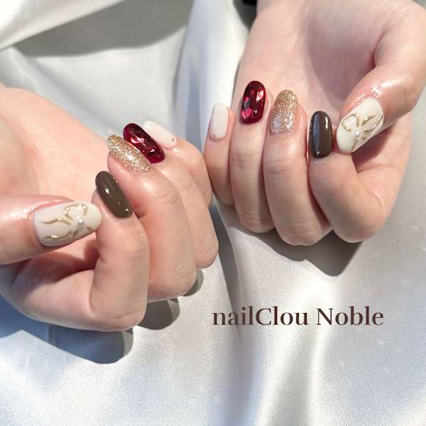 ハート埋め込みネイル