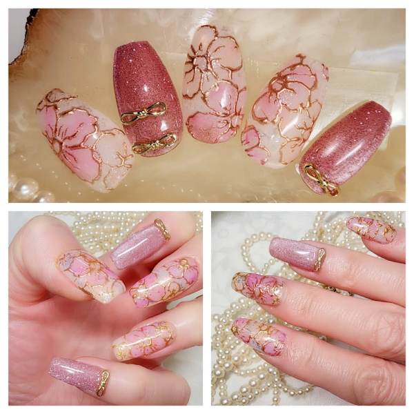 桜のフラッシュマグネットジェル|Kurara ジェルネイルスクール&サロン