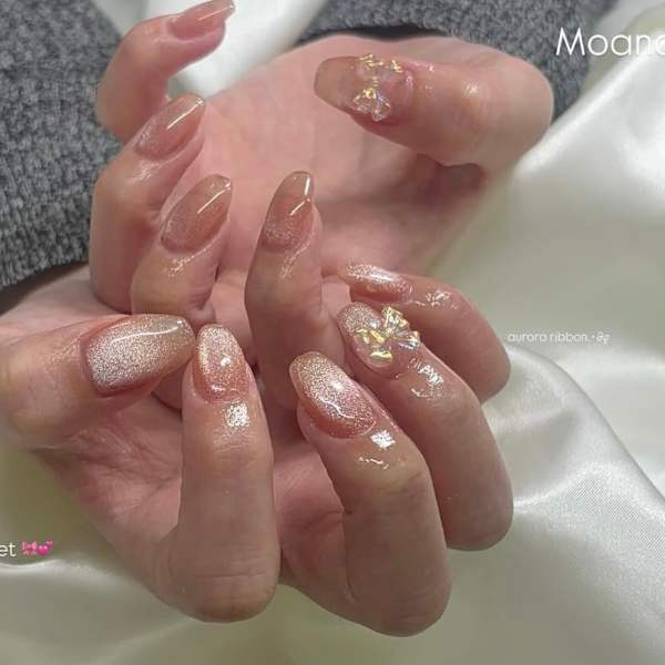 ピンクマグネットネイルのお客様💅|Beauty Design Moana