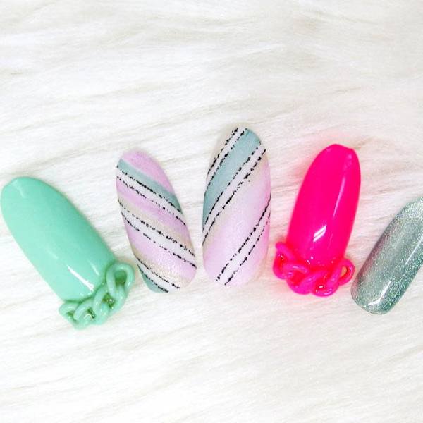 spring satin stripe|ネイルサロン Angevogue